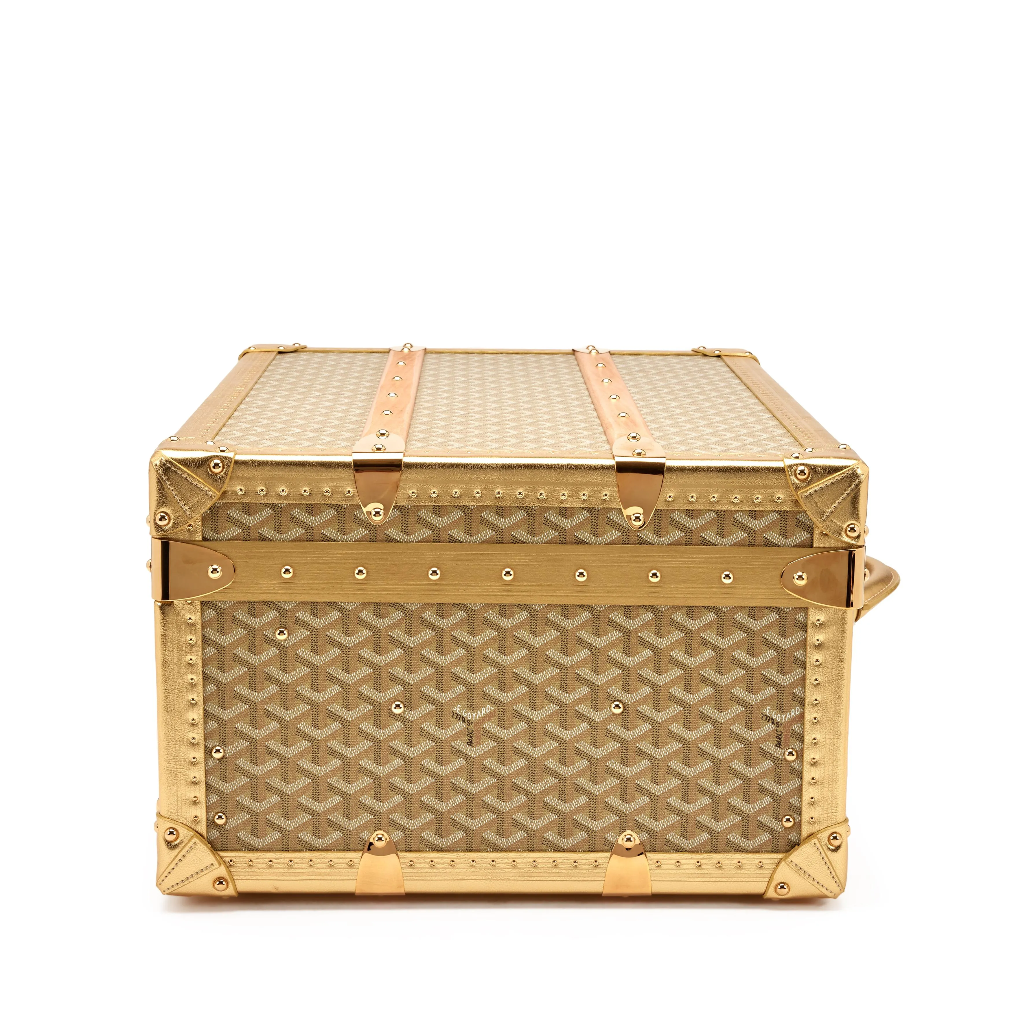 Goyard Gold Goyardine Canvas & Clamecy Cowhide Leather Suitcase Palace 55, 2017