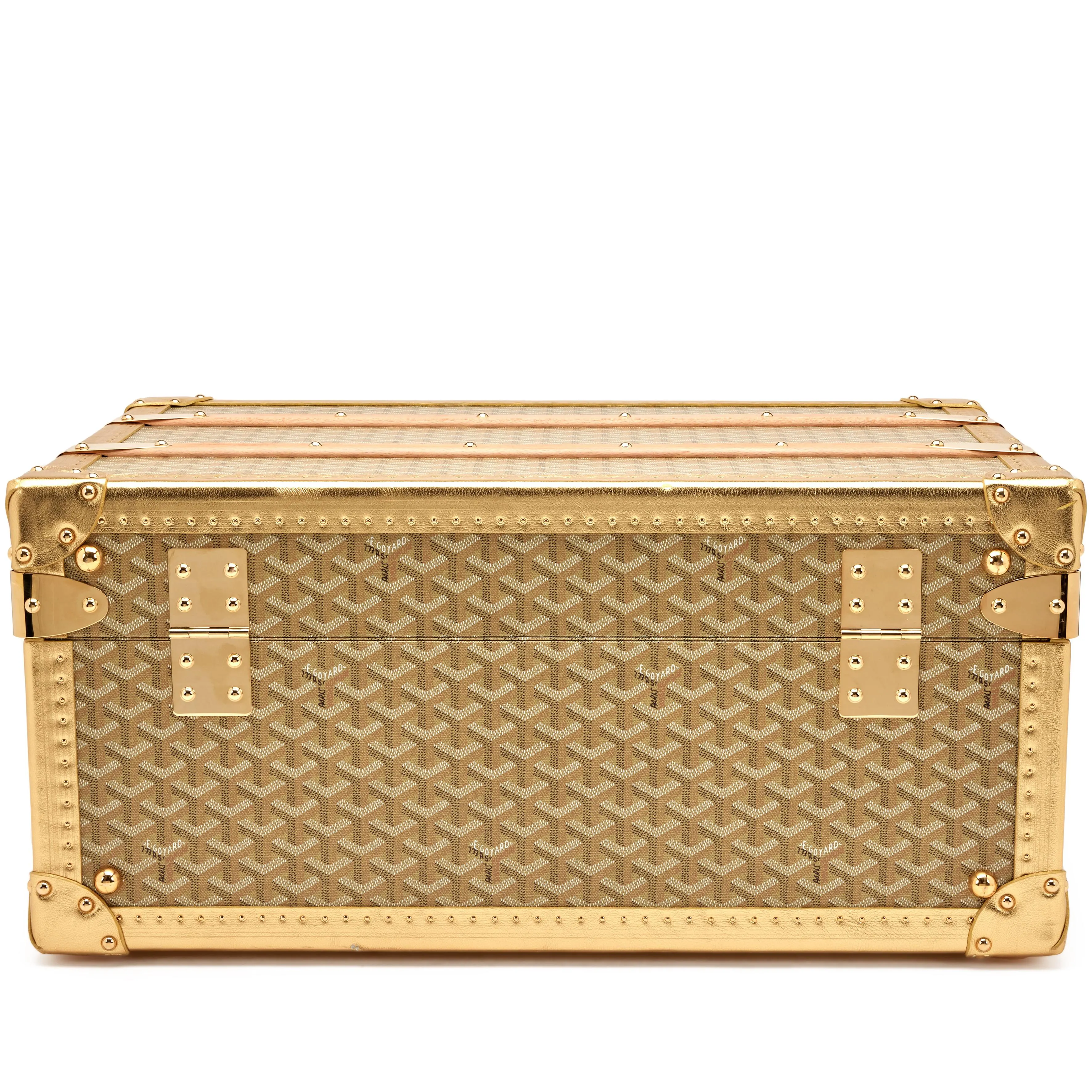 Goyard Gold Goyardine Canvas & Clamecy Cowhide Leather Suitcase Palace 55, 2017