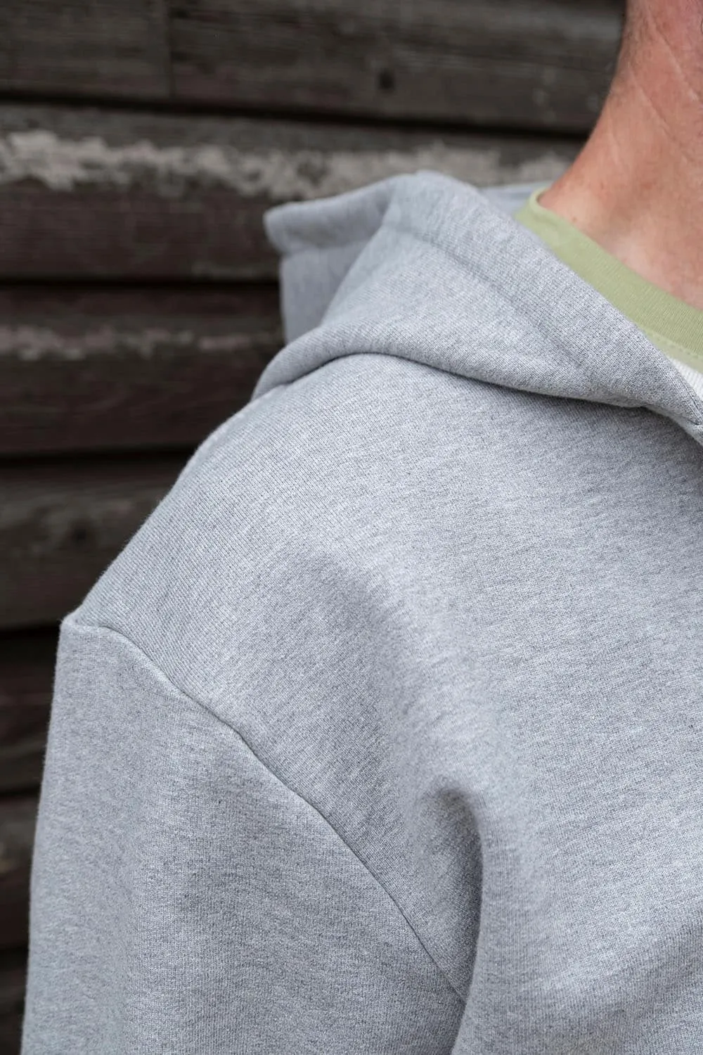 Heavy Zipper Hoodie / Grey Marl