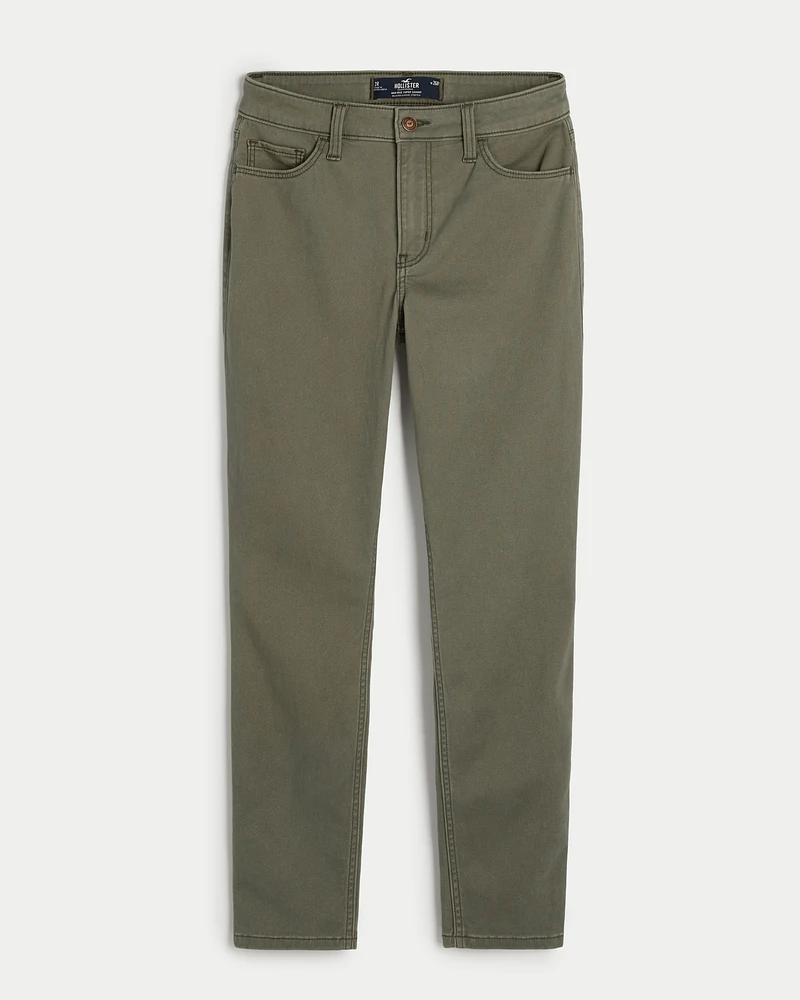 High-Rise Olive Green Super Skinny Jeans