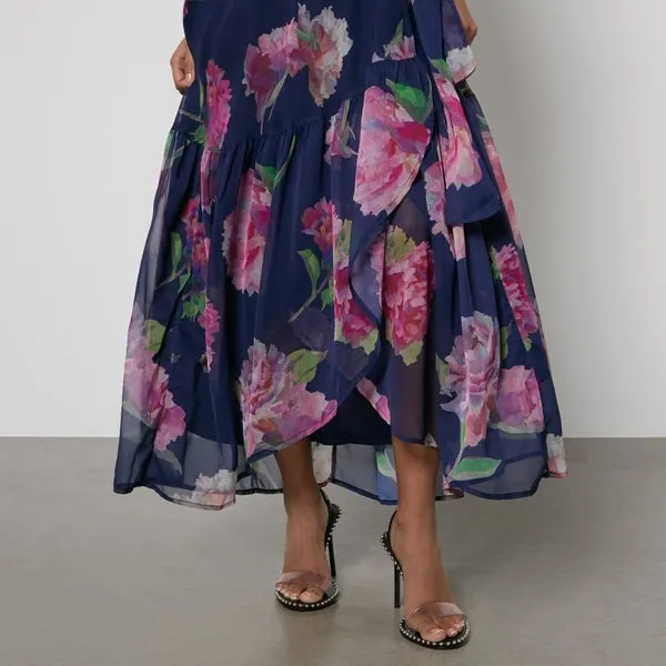 Hope & Ivy Ashia Floral-Print Chiffon Wrap Maxi Dress