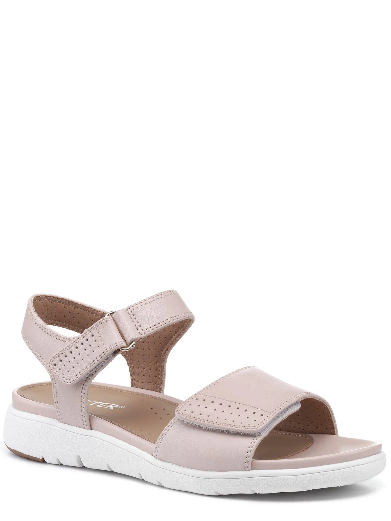 Hotter Sandals Leather Standard Saunter - Blush-le