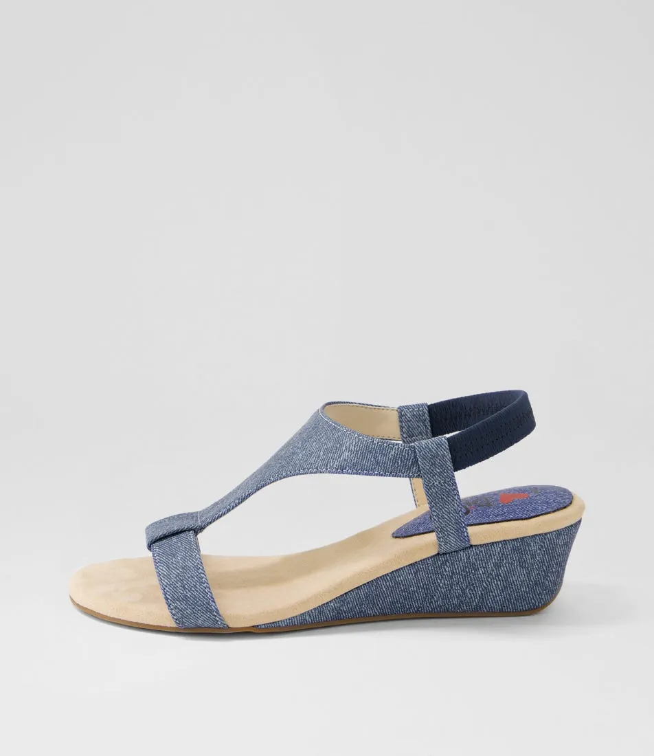 I LOVE BILLY Bunro Blue Denim Sandals