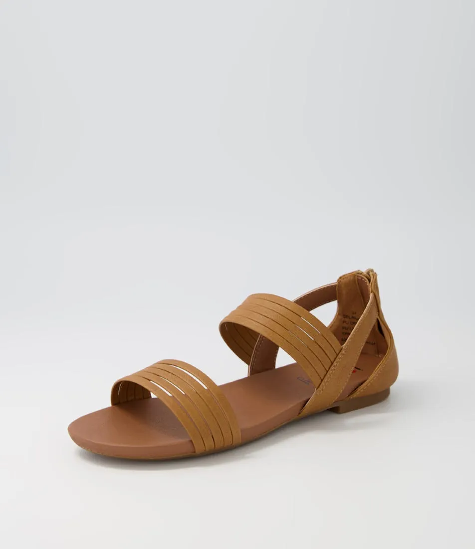 I LOVE BILLY Selana Tan Smooth Sandals