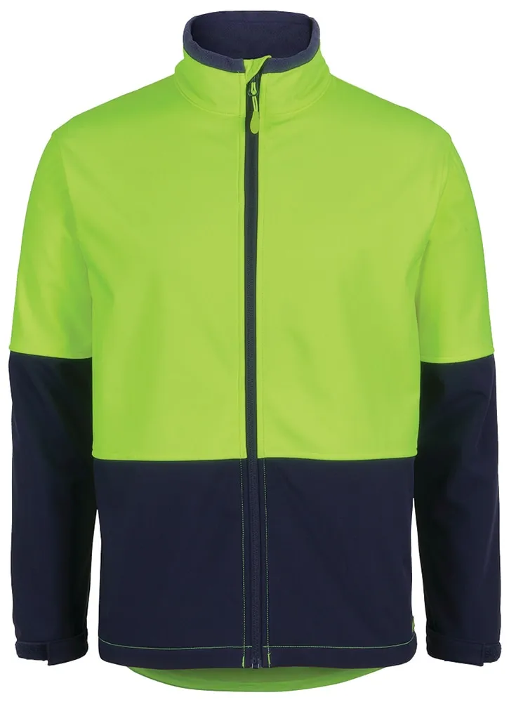 JB's Wear 6HRJENA1 Jacket - Hi-Vis - Water Resist - Softshell - Lime/Navy - 2XS