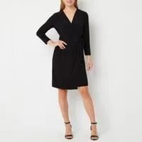 JCPenney Black Label by Evan-Picone 3/4 Sleeve Wrap Dress