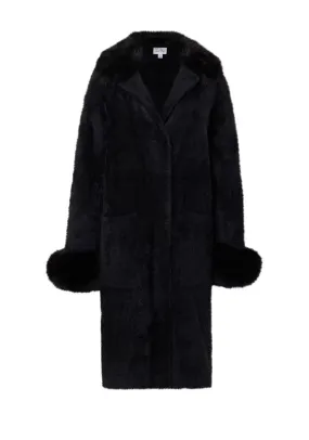 Joseph Ribkoff Faux Fur Fluffy Knit Jacket, Black