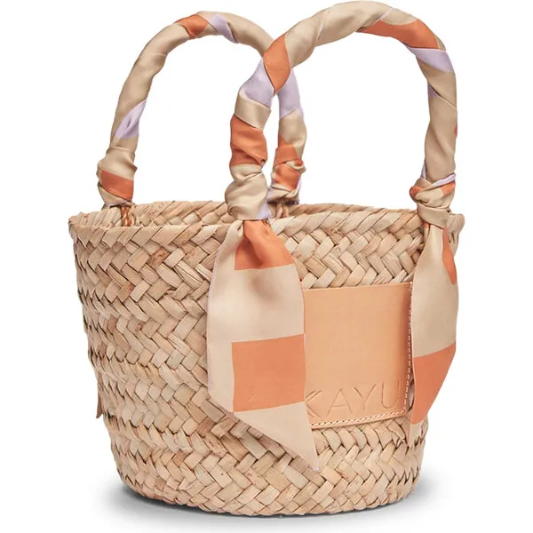 Kayu Women's Mini Clementine Woven Seagrass Tote, Multicolors