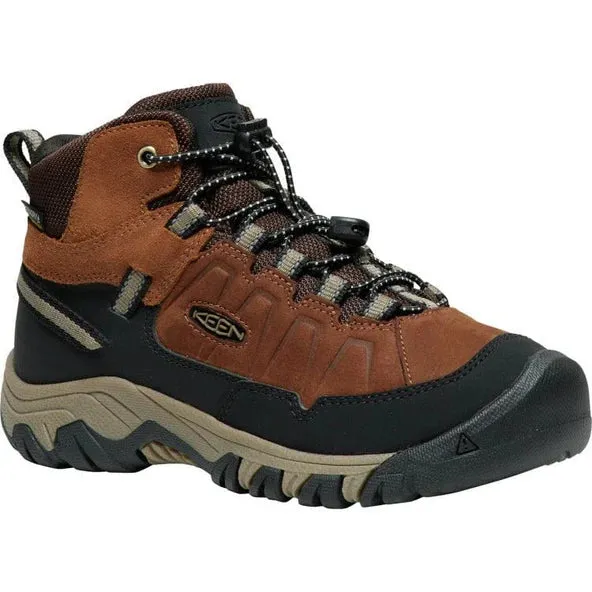 Keen Big Kid's Targhee IV Mid Waterproof Boot - Bison/Brindle