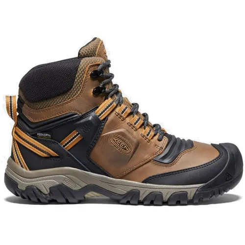 KEEN Men's Ridge Flex Waterproof Boot - Bison / Golden Brown (Wide Width)