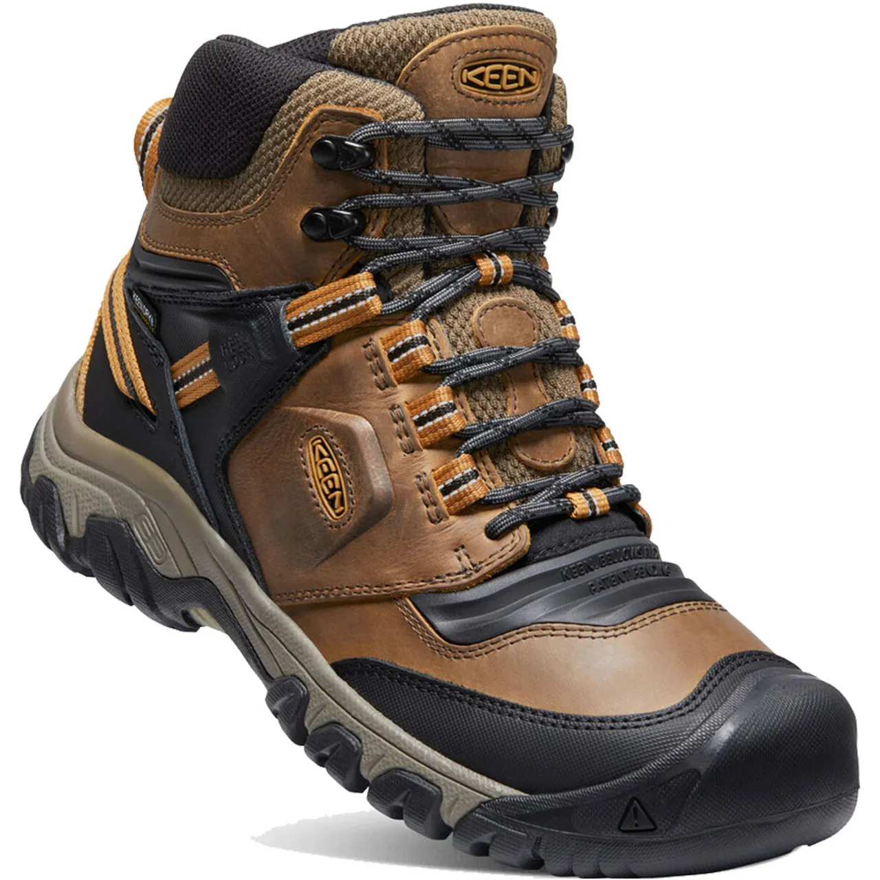 KEEN Men's Ridge Flex Waterproof Boot - Bison / Golden Brown (Wide Width)