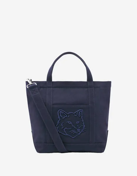 Kitsune  Ink Blue Fox Head Small Tote