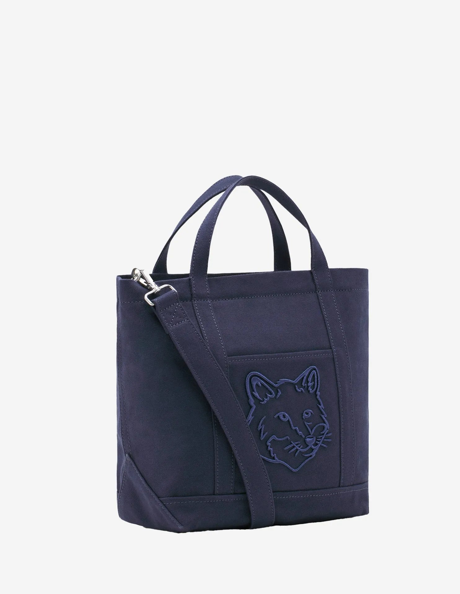 Kitsune  Ink Blue Fox Head Small Tote