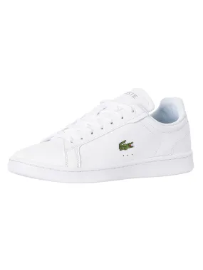 Lacoste Carnaby Pro BL23 1 SMA Leather Trainers - White/White