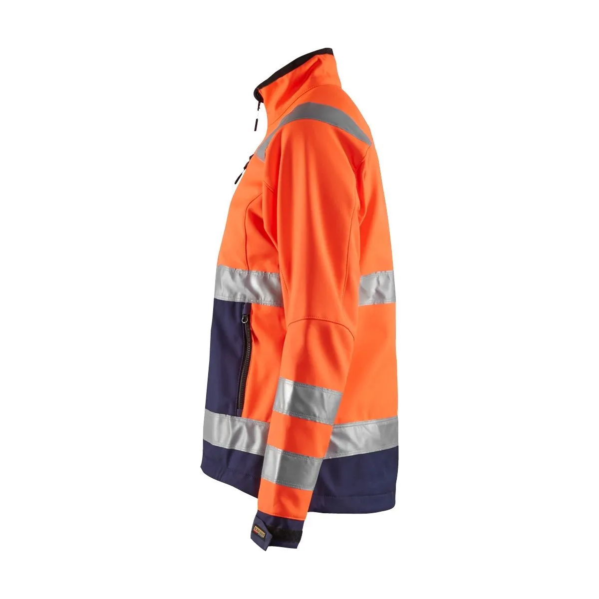 Ladies High Vis Softshell Jacket 4902 High Vis Geel/Marineblauw - Blå