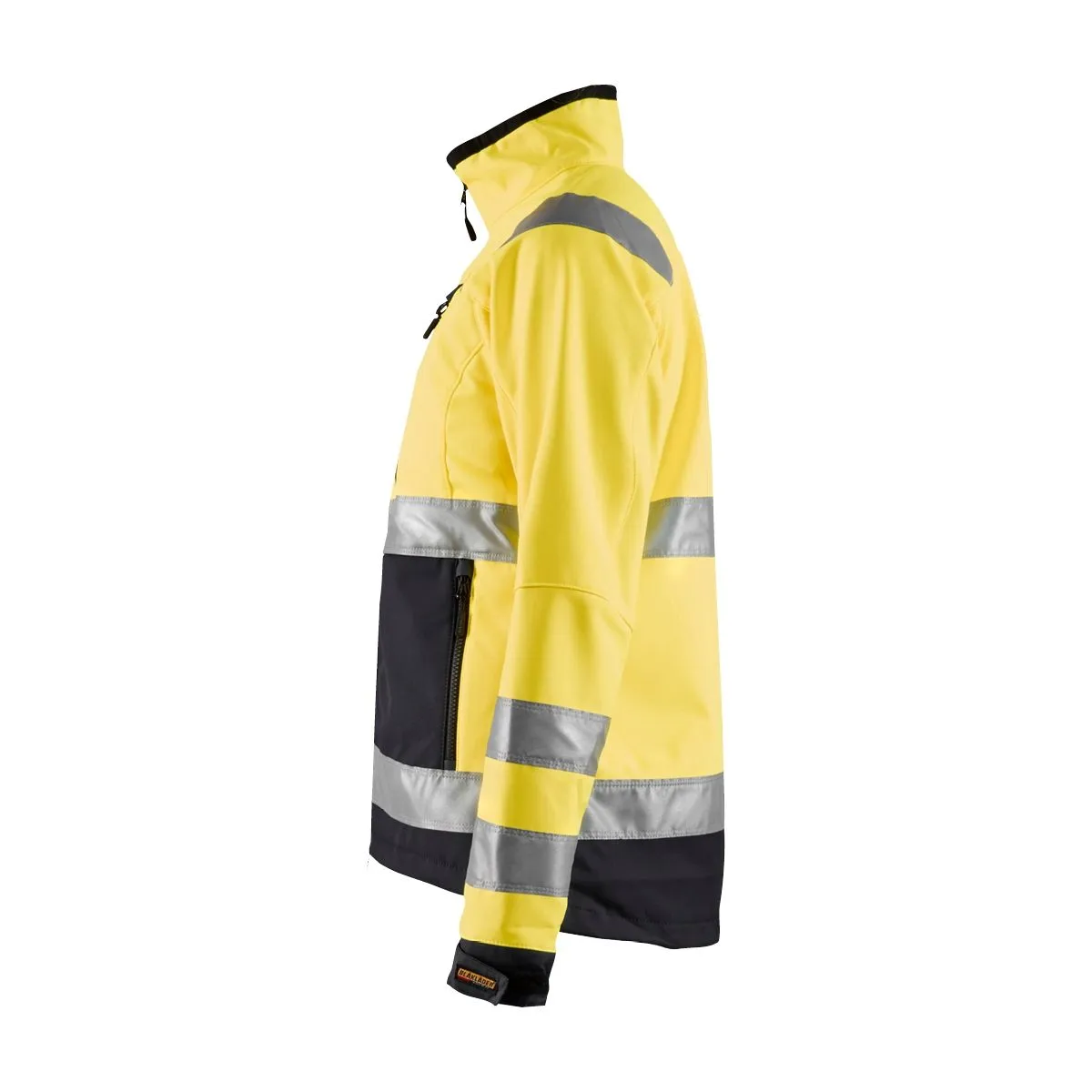 Ladies High Vis Softshell Jacket 4902 High Vis Geel/Marineblauw - Blå