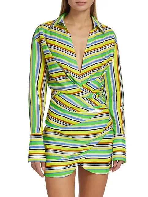 Le Superbe    Future Looks Bright Wrap Dress Bright Stripes