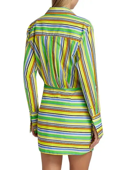 Le Superbe    Future Looks Bright Wrap Dress Bright Stripes