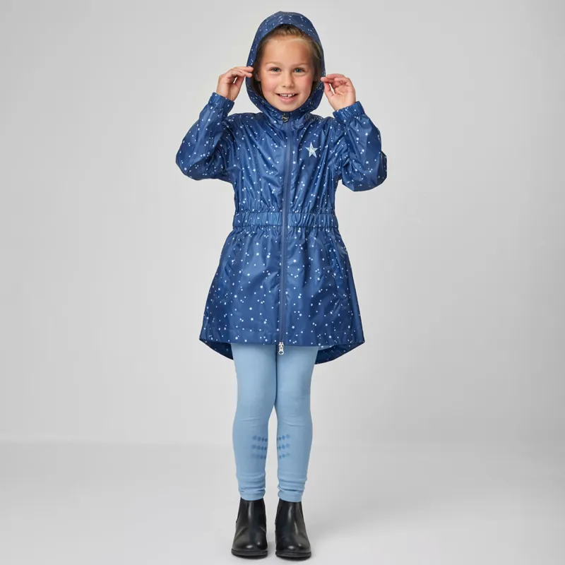 LeMieux Mini Flow Junior Girls Waterproof Rain Jacket - Navy