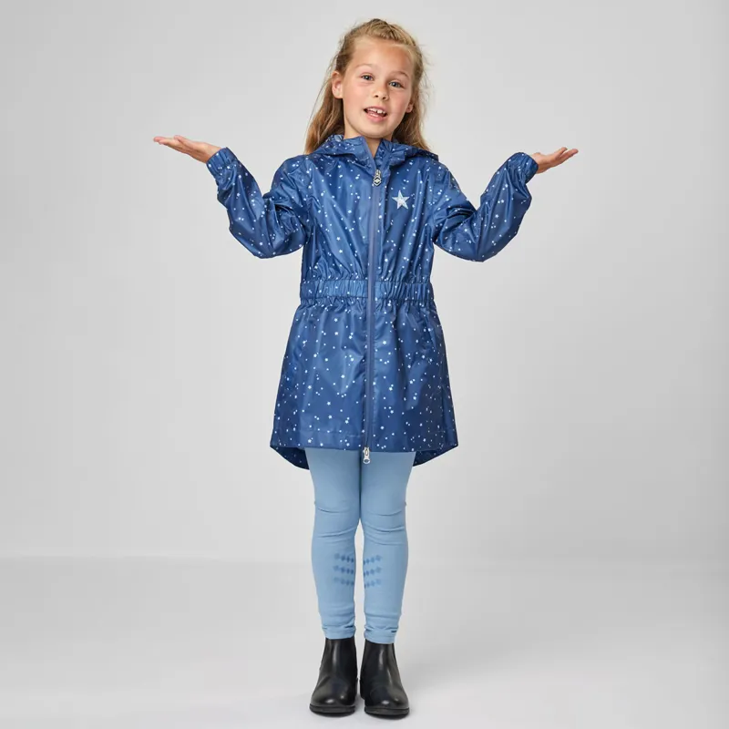 LeMieux Mini Flow Junior Girls Waterproof Rain Jacket - Navy