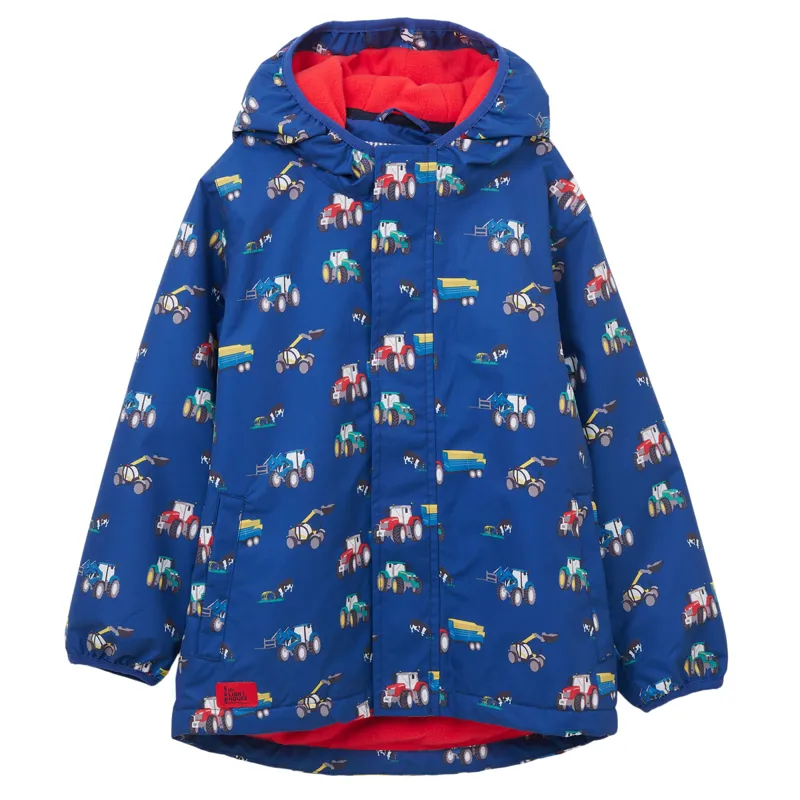 Lighthouse Finlay Junior Boys Waterproof Jacket - Navy Blue Tractor