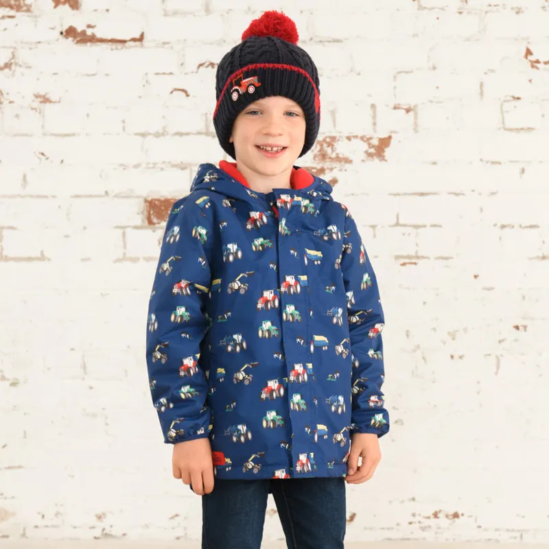 Lighthouse Finlay Junior Boys Waterproof Jacket - Navy Blue Tractor