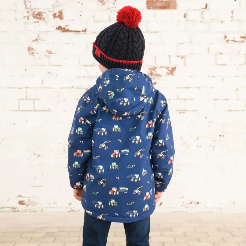 Lighthouse Finlay Junior Boys Waterproof Jacket - Navy Blue Tractor