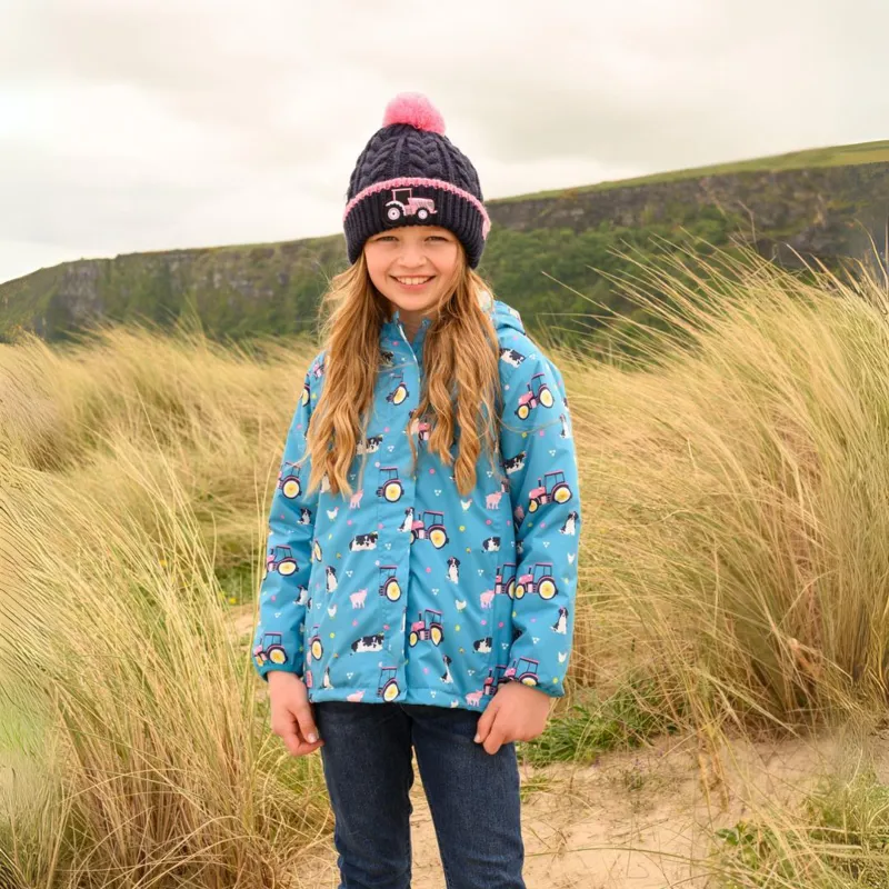 Lighthouse Freya Junior Girls Waterproof Jacket - Teal Farm Print