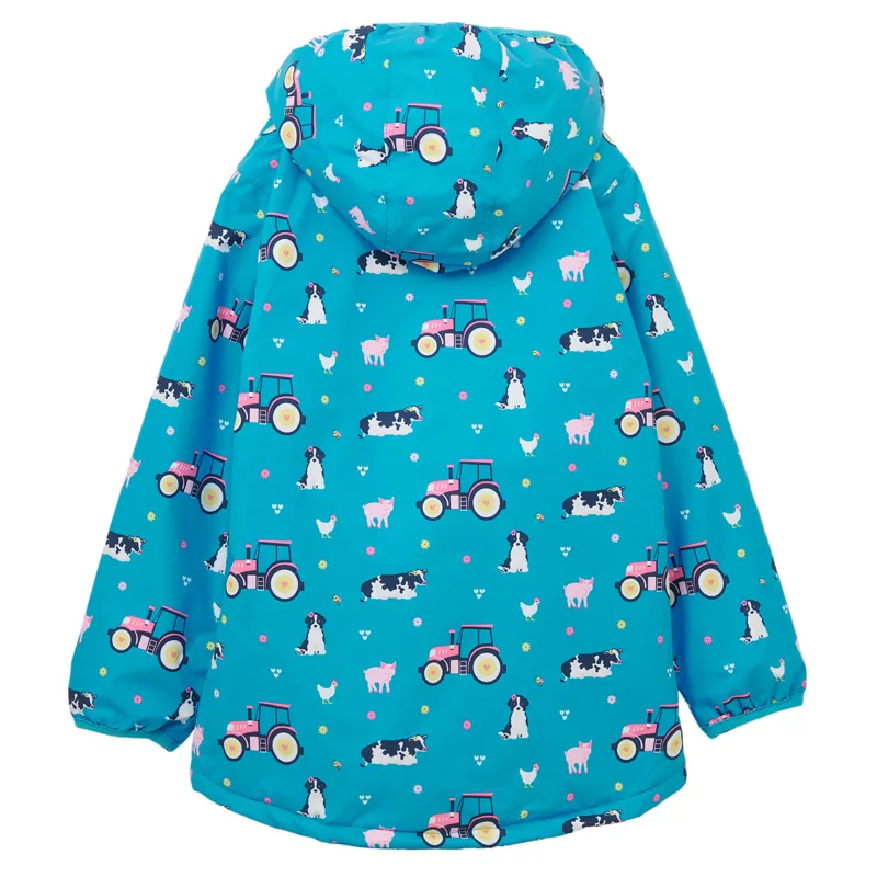 Lighthouse Freya Junior Girls Waterproof Jacket - Teal Farm Print