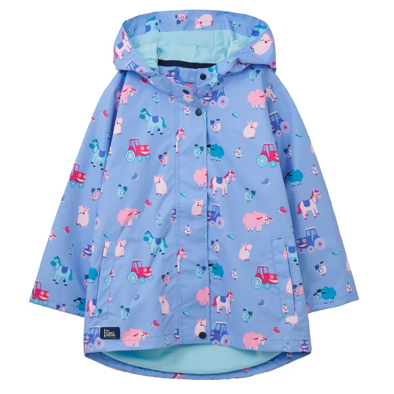 Lighthouse Olivia Junior Girls Waterproof Jacket - Lilac Farm Print