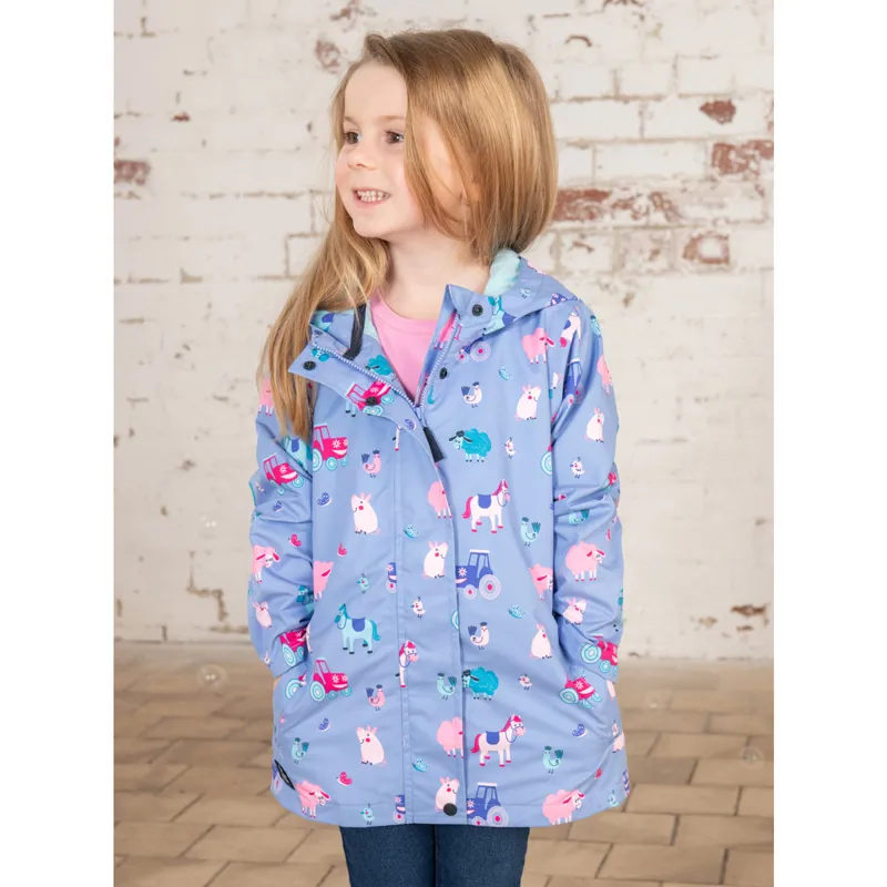 Lighthouse Olivia Junior Girls Waterproof Jacket - Lilac Farm Print