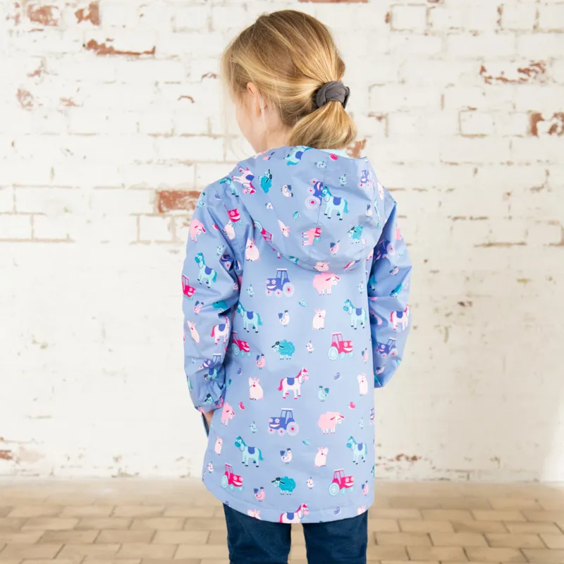 Lighthouse Olivia Junior Girls Waterproof Jacket - Lilac Farm Print