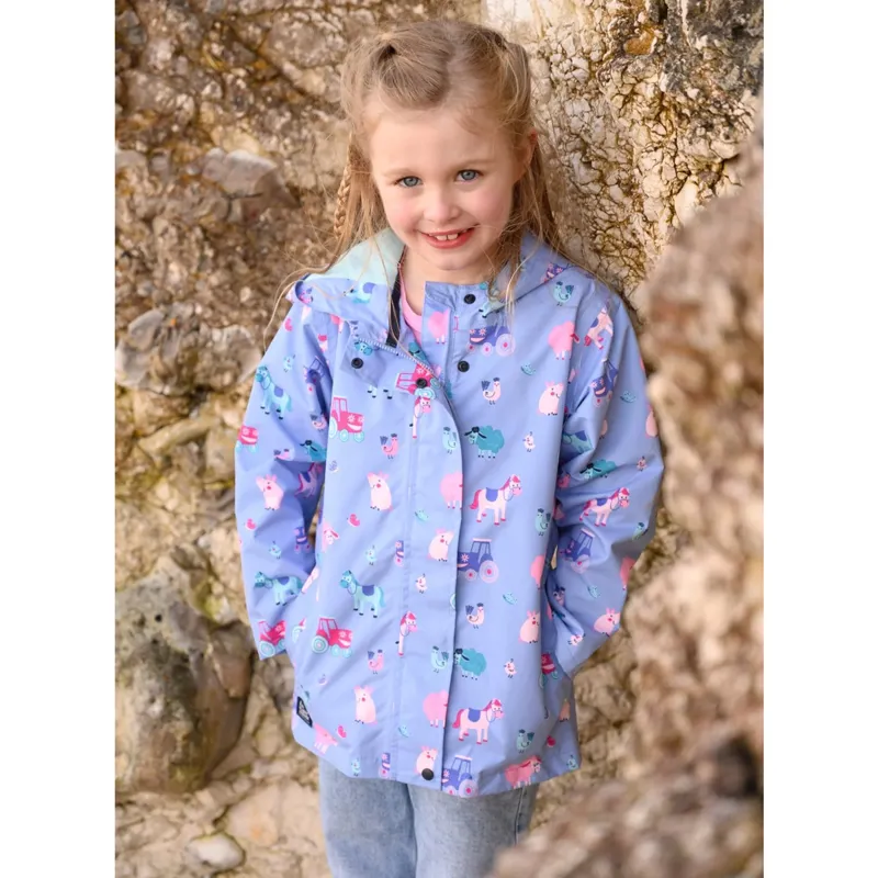 Lighthouse Olivia Junior Girls Waterproof Jacket - Lilac Farm Print