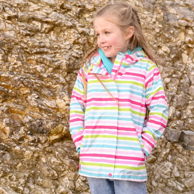 Lighthouse Olivia Junior Girls Waterproof Jacket - Multi Stripe