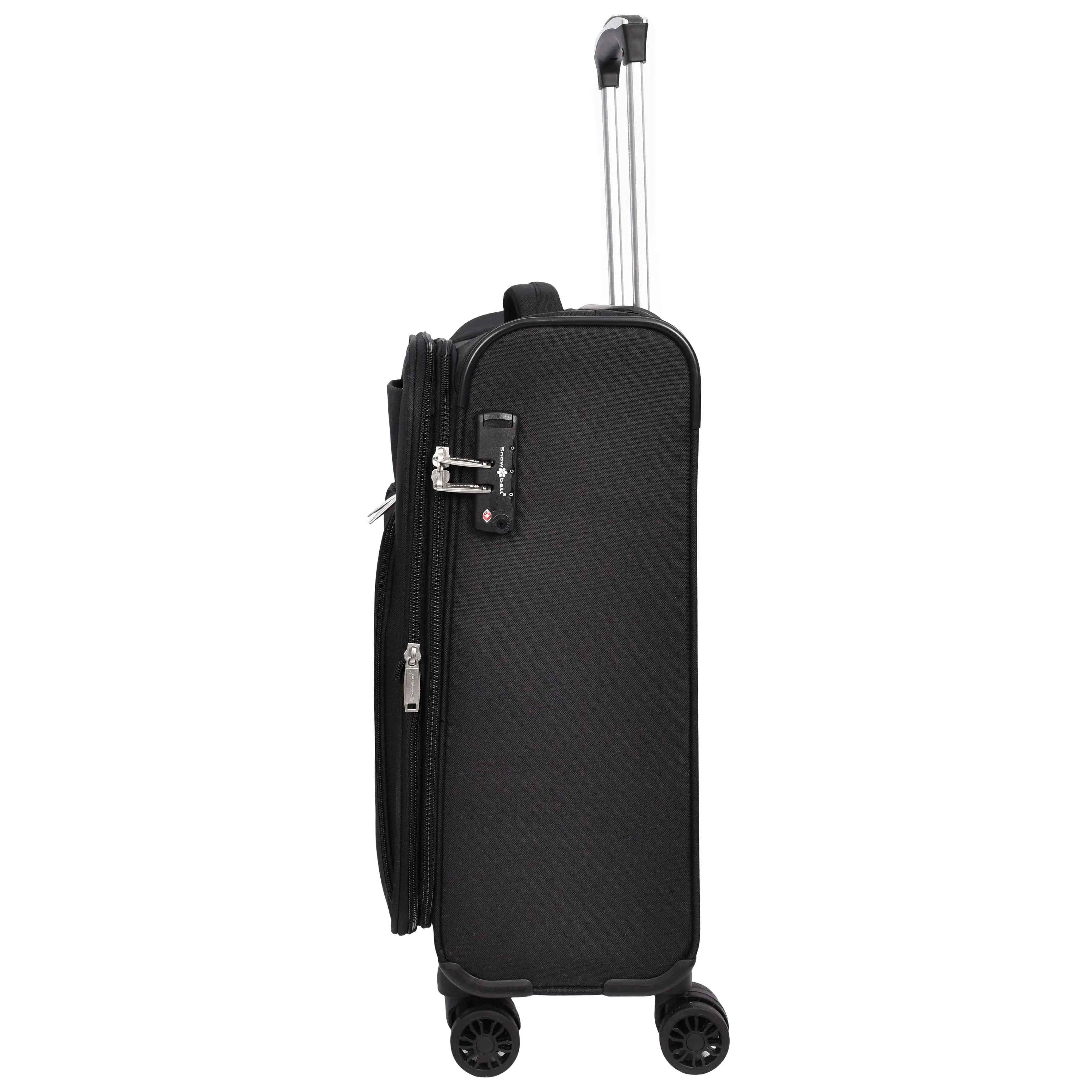 Lightweight Soft Suitcase 8 Wheel Expandable Luggage Pokeno Black