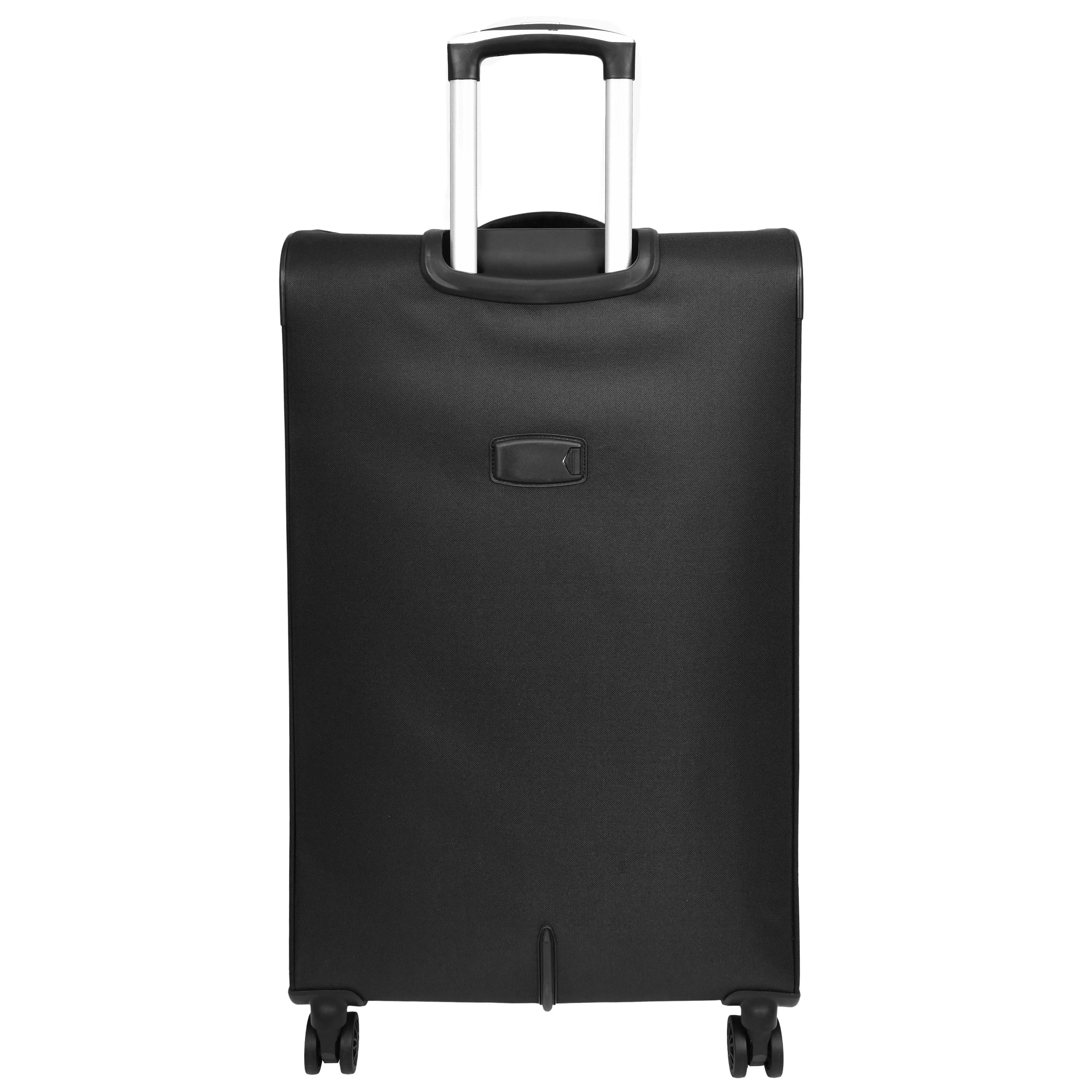 Lightweight Soft Suitcase 8 Wheel Expandable Luggage Pokeno Black