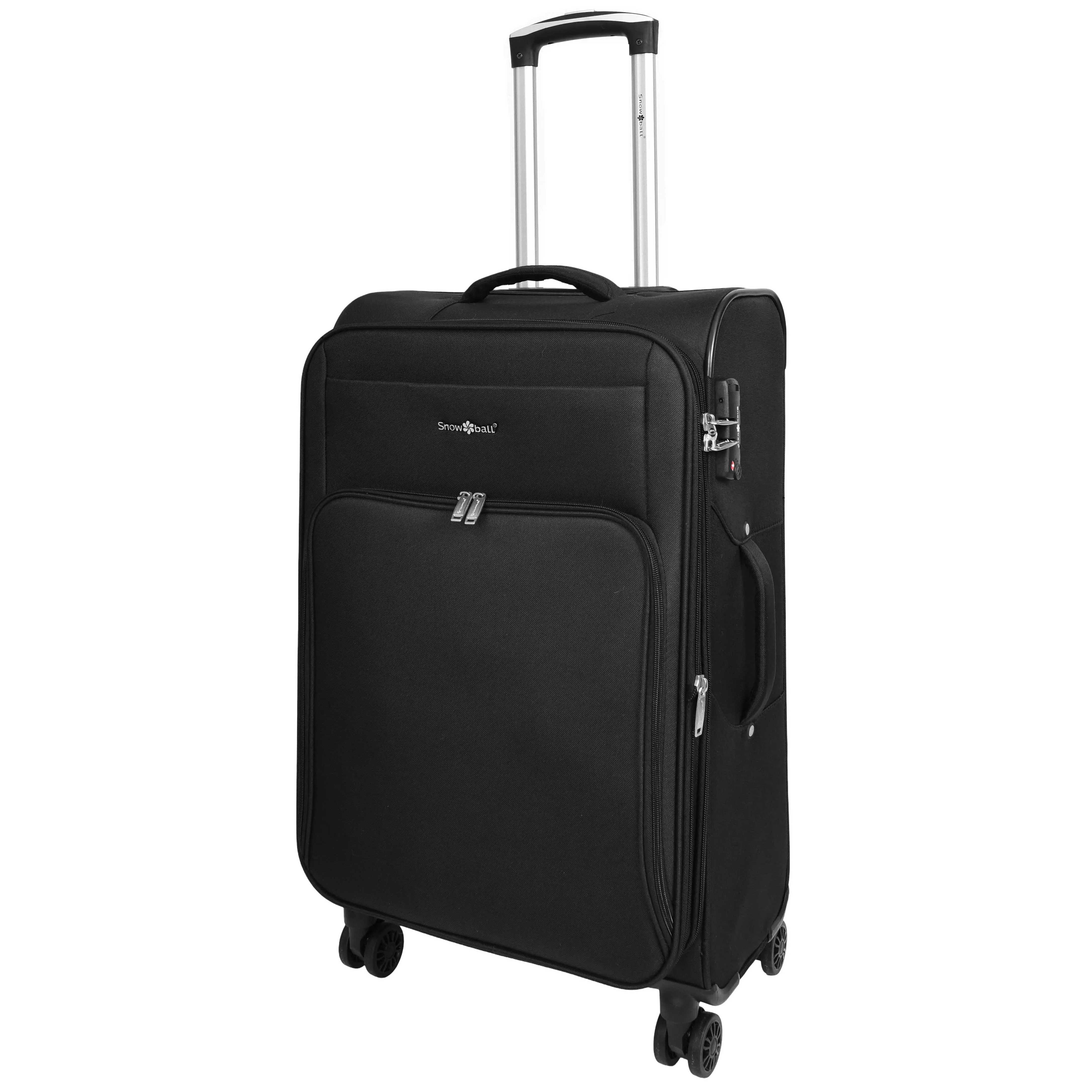 Lightweight Soft Suitcase 8 Wheel Expandable Luggage Pokeno Black