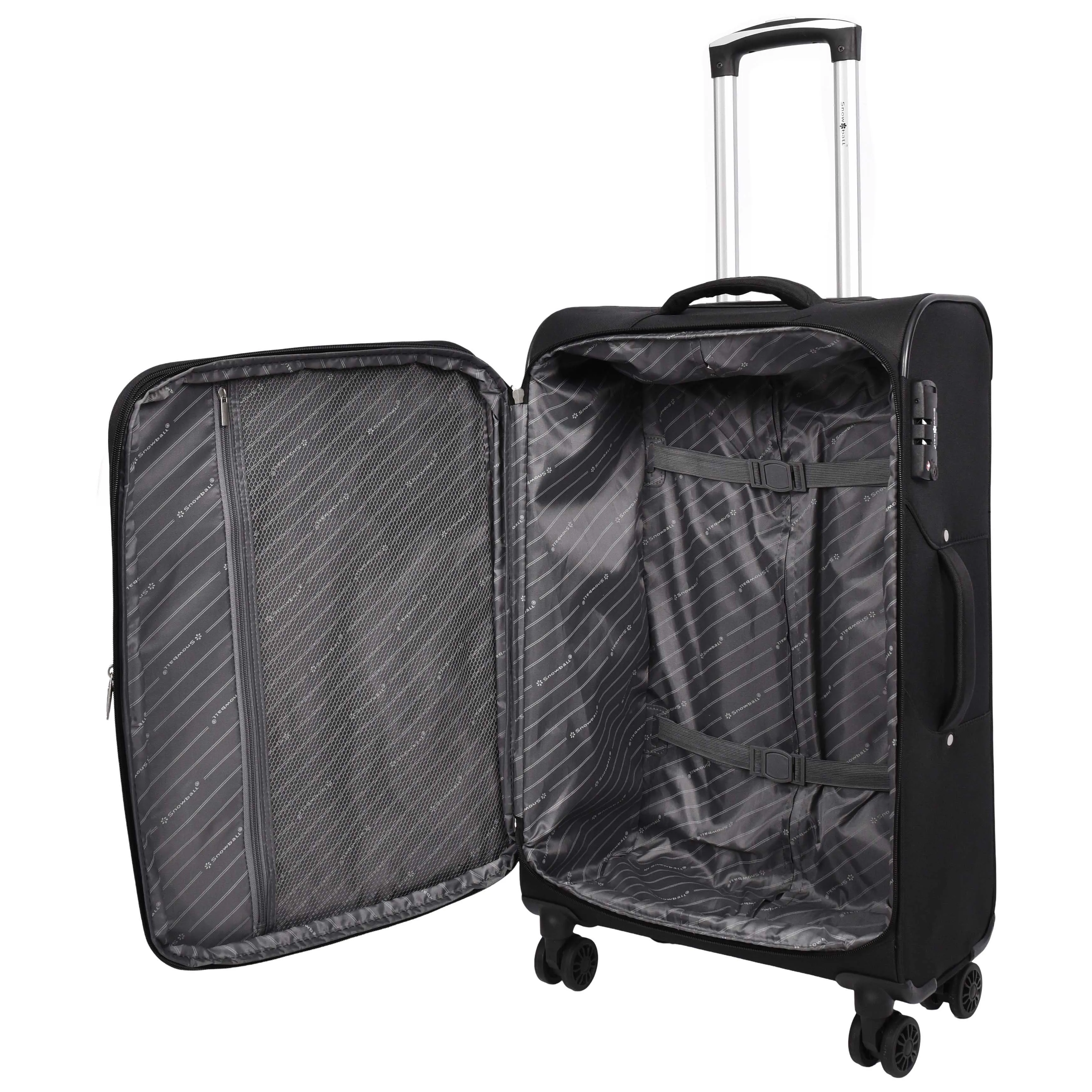 Lightweight Soft Suitcase 8 Wheel Expandable Luggage Pokeno Black