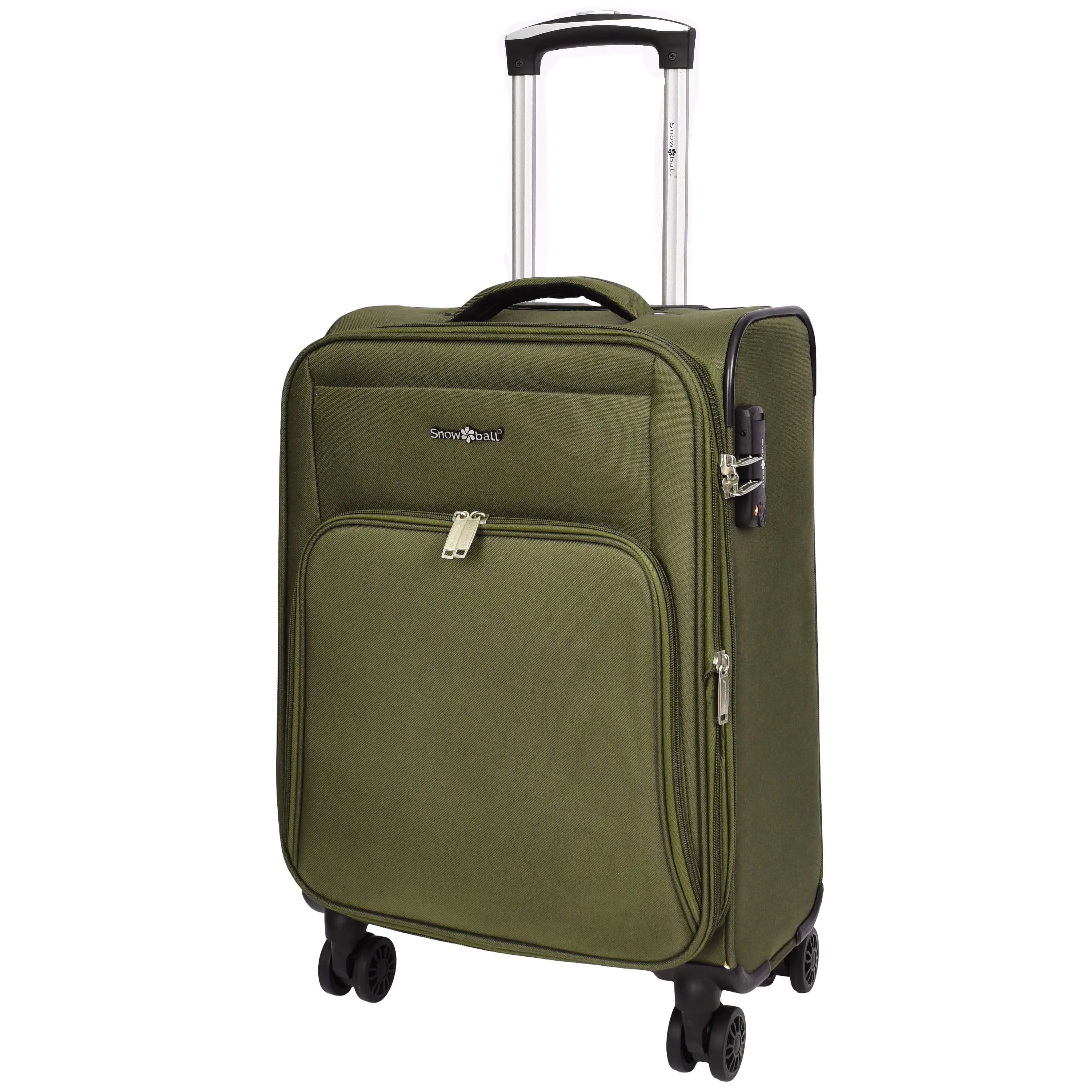 Lightweight Soft Suitcase 8 Wheel Expandable Luggage Pokeno Khaki