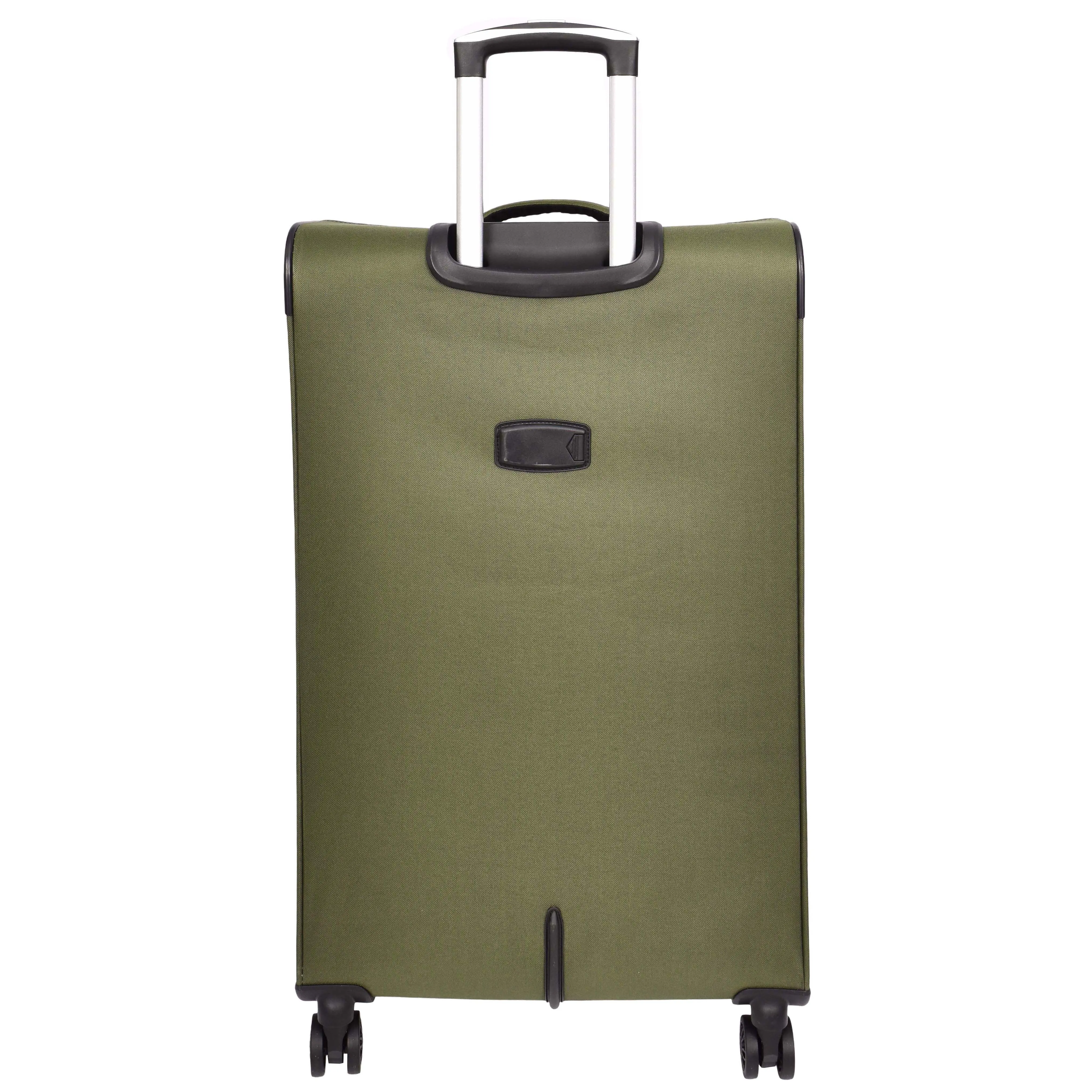 Lightweight Soft Suitcase 8 Wheel Expandable Luggage Pokeno Khaki