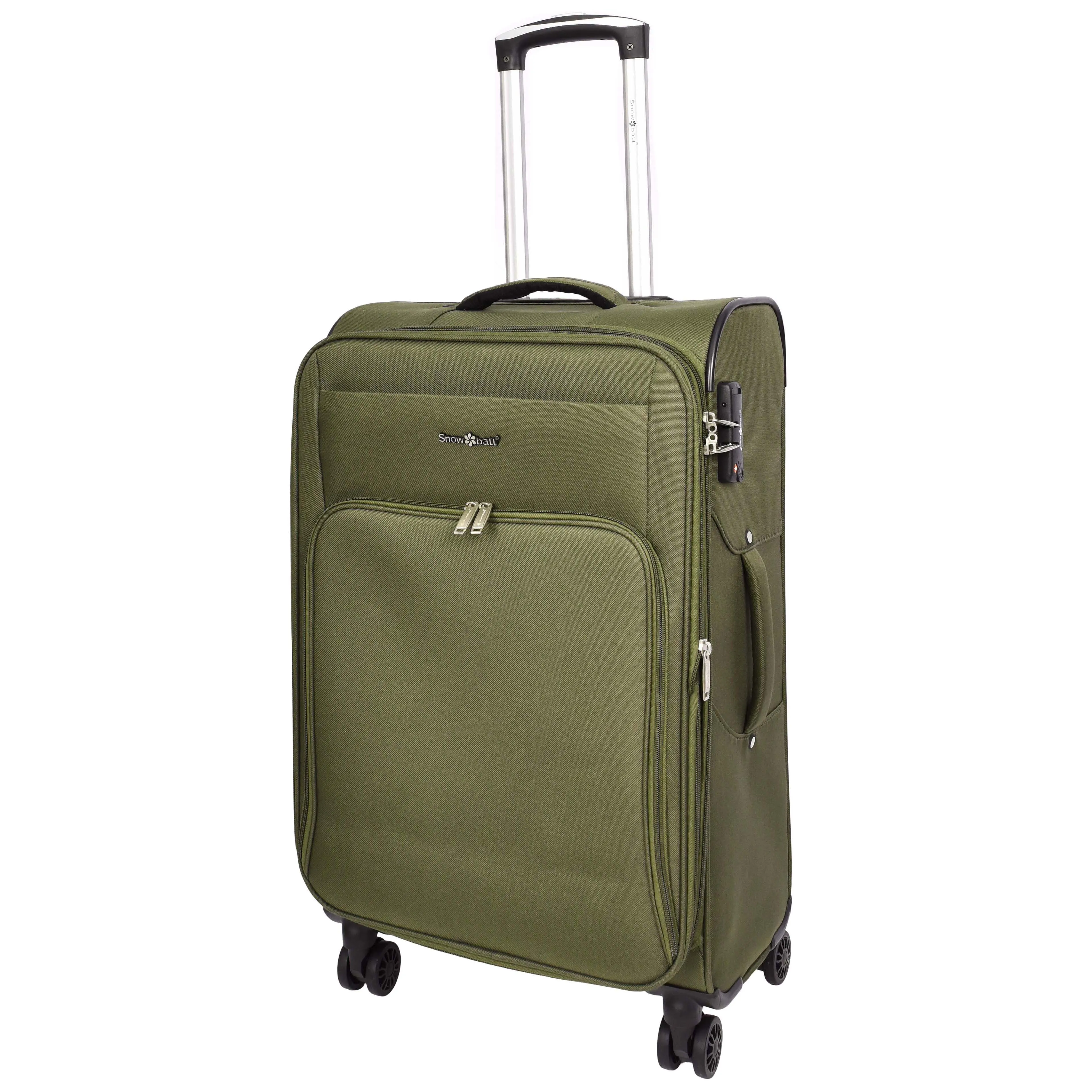 Lightweight Soft Suitcase 8 Wheel Expandable Luggage Pokeno Khaki