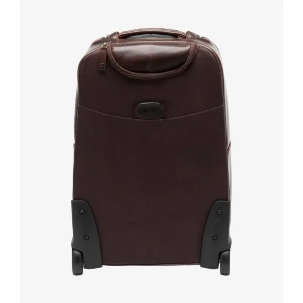 Loake Paris Leather Wheeled Suitcase in Brown