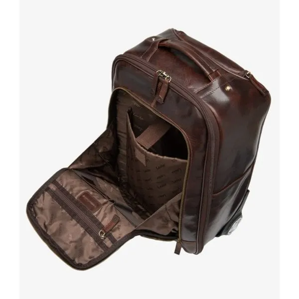 Loake Paris Leather Wheeled Suitcase in Brown