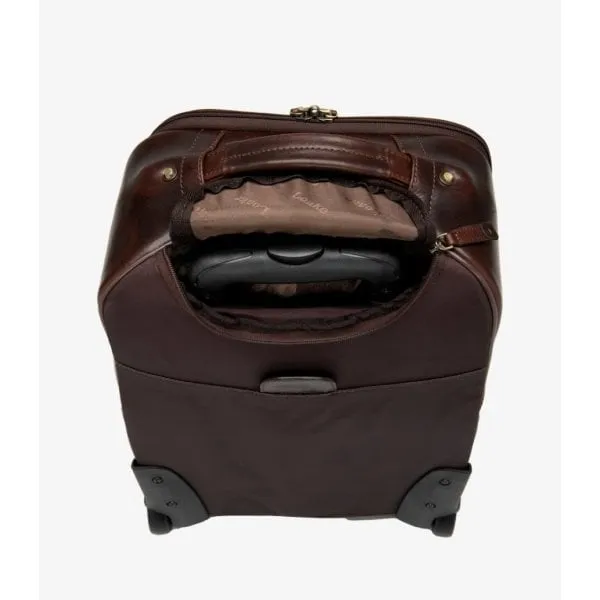 Loake Paris Leather Wheeled Suitcase in Brown