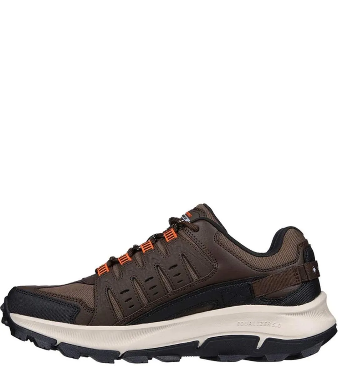 Mens equalizer 5.0 trail solix leather trainers brown/orange Skechers