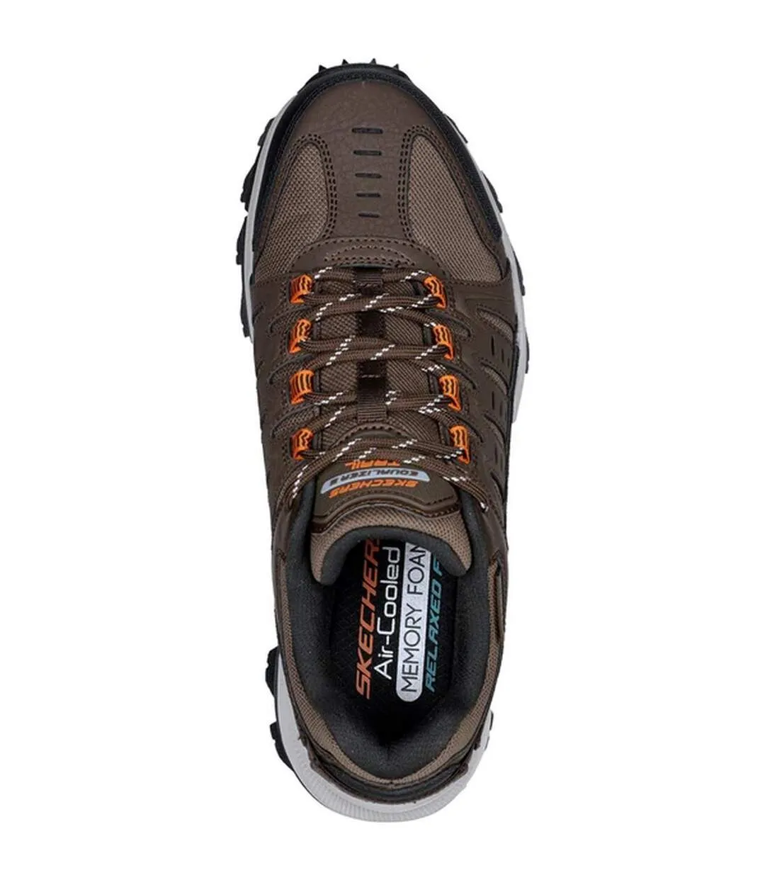 Mens equalizer 5.0 trail solix leather trainers brown/orange Skechers