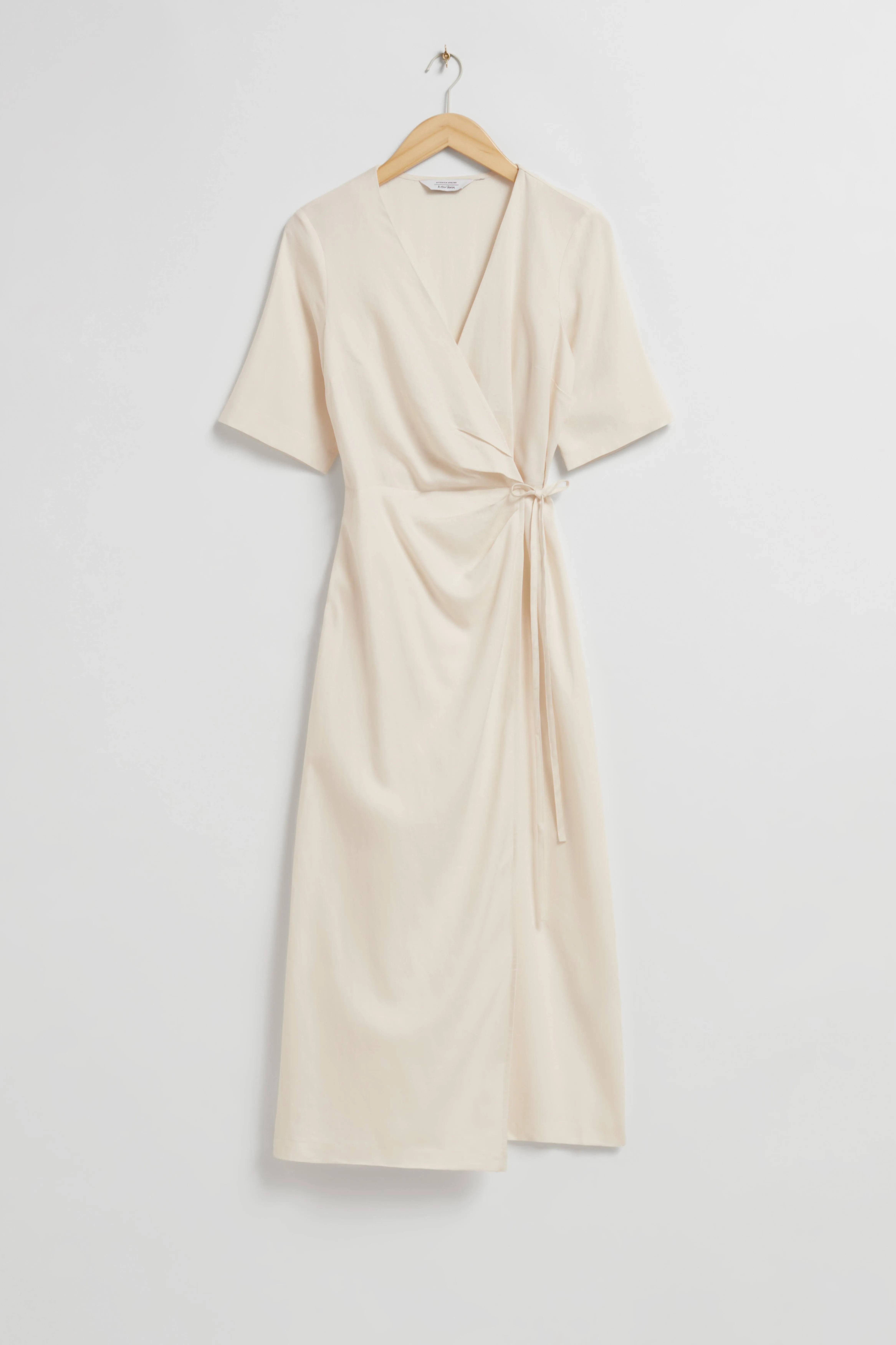 Midi Wrap Dress - V-neck - Short sleeve - Ivory - Ladies | H&M GB