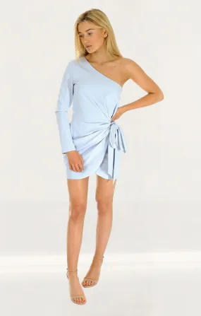 Missguided Peace & Love Blue Wrap Mini Dress