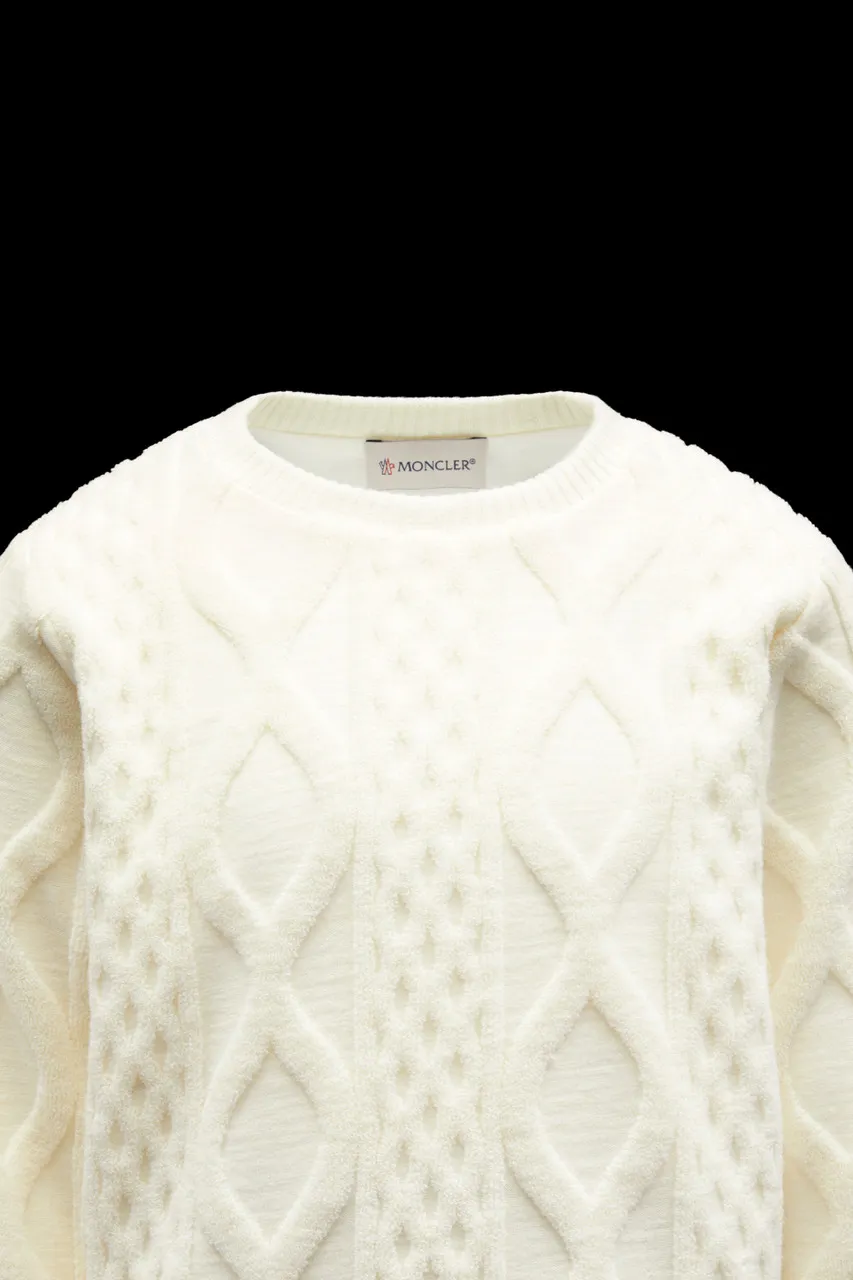 Moncler 3D Effect Sweatshirt Silk White 21FW