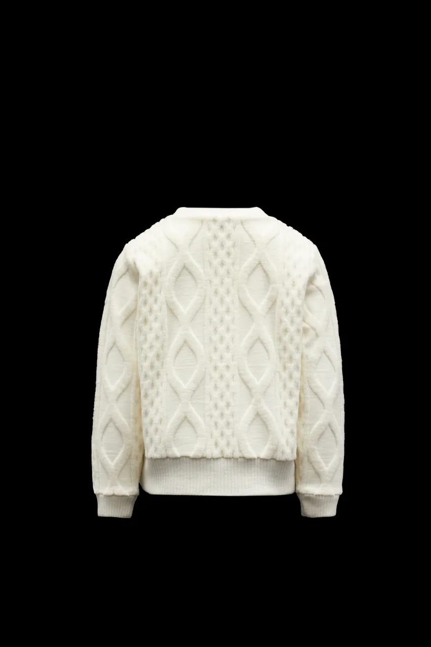 Moncler 3D Effect Sweatshirt Silk White 21FW